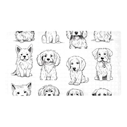 Bathtub Mats for Shower Tub, Doodle Art Animal Dogs Puppy Characters Anti-Slip Bath Mats for Inside Tub, Bathroom Shower Mats with Drain Holes and Suction Cups - color: Multi 04