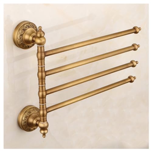 ZHOUXIAO All Brass Swing Out Towel Bar Holder Wall-Mounted/Gold Swivel Towel Rack Hanger Organizer for Bathroom,Kitchen,Brushed Towel Bar Folding Arm Swivel Hanger Bathroom S A