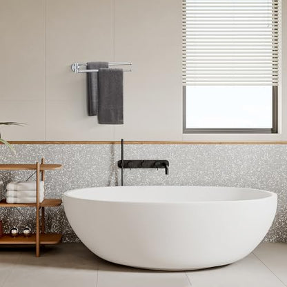 BGL Swivel Towel Bar for Bathroom Chrome,Swing Out Double Towel Bar 2-Arm Kitchen Wall Mounted Towel Hanger Holder for Bathroom Organizer - color: Chrome