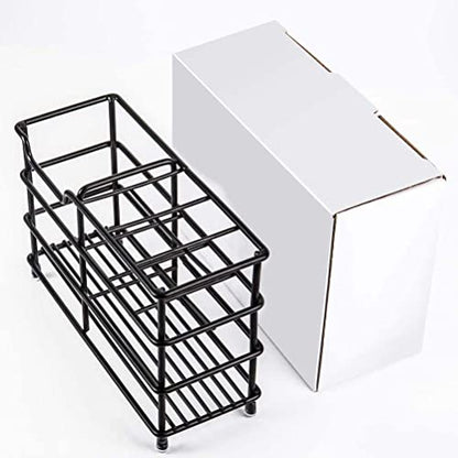 Toothbrush Holders for Bathroom, Stainless Steel, Black | 7-Slot, Organizer - size: Large