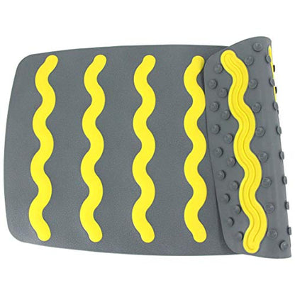 SafeLand Patented Non-Slip Bath, Shower, Tub Mat, TPR Material, Eco-Friendly, Non-PVC, Color Combo, Machine Washable, Durable, with Powerful Gripping Suction Cups, Wave-254 (17"x30") - color: Wave Gy