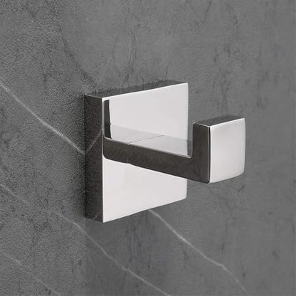Nolimas Towel Hook Stainless Steel Bathroom Rustproof Clothes Towel Coat Hook Wall Mounted Square Toilet Kitchen, Heavy Duty Door Hanger, 1 Pack, Chrome Polished - color: Chrome Polished, size: 1 Pack