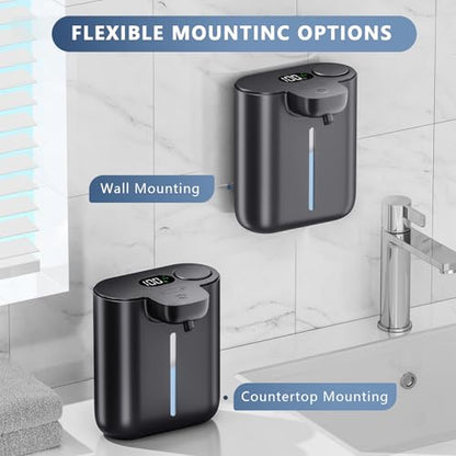 Automatic Soap Dispenser,9 Levels Liquid Soap Dispenser for Kitchen, RechargeableTouchless Liquid Hand Soap Dispenser for Bathroom,16.9oz/500ml,1200mah Rechargeable,Wall Mount & Countertop