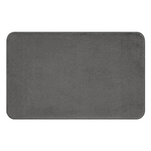 American Soft Linen 21x32 Fluffy Foamed Slip Reducer Bath Rug, Machine Washable Area Bath Mat Rugs for Bathroom, Gray - color: Dark Gray, style: 21x32" Fluffy Foamed Bath Mat