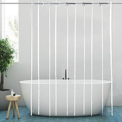 Clear XL Shower Curtain Liner 96 inches Long, Heavy Duty Hooks Free | No Hook Needed Extra Long 72x96 in, PEVA Plastic Vinyl Waterproof Bathroom Curtain Transparent Shower Liner - color: Clear, size: 72"W x 96"L (Pack of 1)
