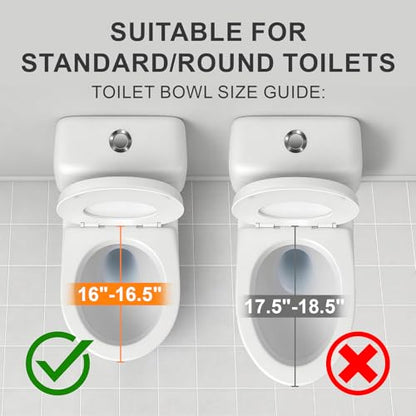 Raised Toilet Seat with Handles, Toilet Seat Riser for Seniors | Adjustable Height & Width, Cozy Padded, 300lb Capacity, Handicap Toilet Seat for Elderly - size: Standard with Handles