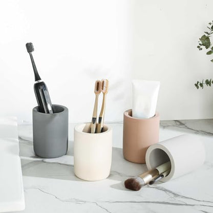 Drying Stone Toothbrush Holders, Diatomite Quick Drying Electric Toothbrush Organizer for Bathroom, Beige - color: Beige