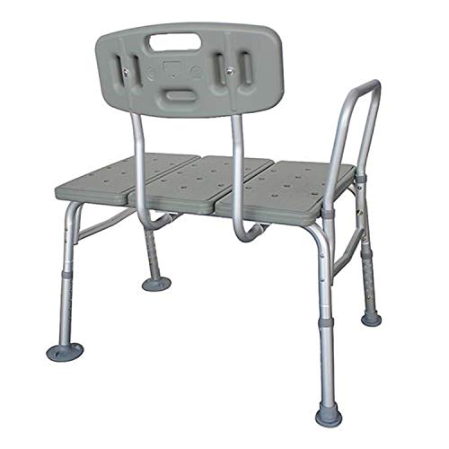 Bath Chair,Adjustable Handicap Shower Chair Seat Bench Transfer Bench with Arms and Backs,3 Blow Molding Plates Aluminium Alloy for Seniors Elderly Baby Bathtub Lift Chair (Gray) - color: Gray