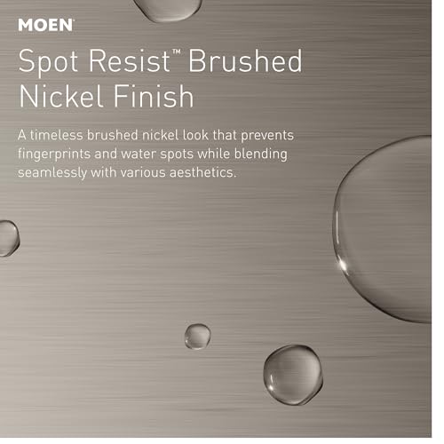 Moen Ronan Spot Resist Brushed Nickel Two-Handle 4 in. Centerset Modern Double Bend Bathroom Faucet with Push-Down Drain, 84025SRN - color: Brushed Nickel, style: 2-Handle Centerset