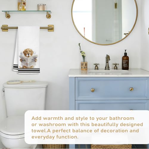 Funny Bathroom Hand Towels,Golden Retriever Bathroom Hand Towels | Golden Retriever Gifts for Women,Animals Dog Hand Towels for Bathroom Washroom Restroom, 16x24 Inch - color: Bathroom-3