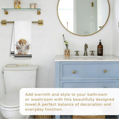 Funny Bathroom Hand Towels,Golden Retriever Bathroom Hand Towels | Golden Retriever Gifts for Women,Animals Dog Hand Towels for Bathroom Washroom Restroom, 16x24 Inch - color: Bathroom-3