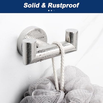 NearMoon Bathroom Double Towel Hook- SUS304 Stainless Steel Robe Towel Holder, Heavy Duty Double Coat Hook for Bathroom Livingroom Kitchen Wall Mounted (Chrome Finish-U, 2 Pack) - style: Chrome Finish-U
