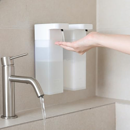 mooas Multi Auto Gel Hand Soap Dispenser, Automatic, Rechargeable (White) | 3-Level Adjustable, IPX7 Waterproof, USB-C Charging, 15.2oz Capacity, Liquid Soap, Automatic Cleaning, Kitchen, Bathroom - color: White