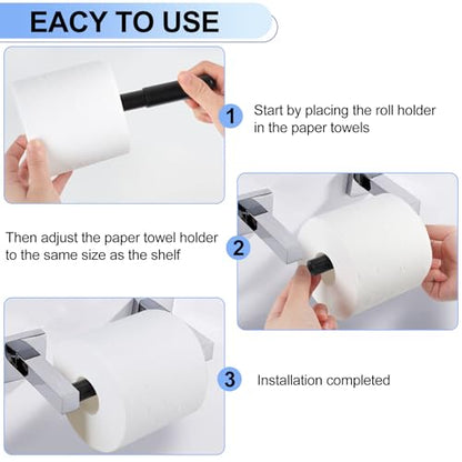 Rindion 4 Pack Toilet Paper Holder Spring Rod, Black Toilet Paper Roller Replacement, Plastic Toilet Paper Holder Replacement Rod - color: Black