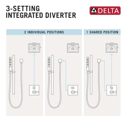 Delta Trinsic Dual-Function Shower Handle Valve Trim Kit with 3-Setting Integrated Diverter, Polished Nickel 3-Way Shower Diverter Valve Trim Kit, Polished Nickel T27859-PN (Valve Not Included) - color: Polished Nickel