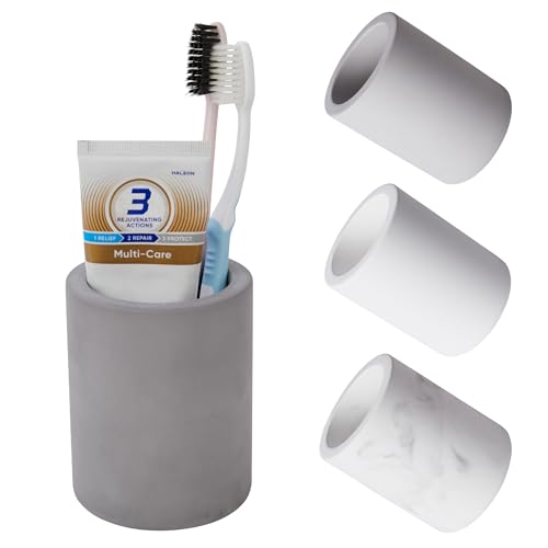 Drying Stone Toothbrush Holder, Diatomite Toothbrush Holders for Bathroom Counter, Quick Drying Electric Toothbrush and Toothpaste Holder Bathroom Organizer, Dark Grey - color: Dark Grey