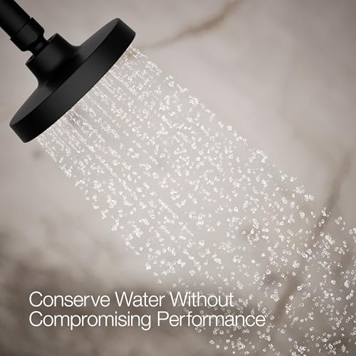 KOHLER K-33641-H-BL Elate® Single-Function Showerhead, 1.5 GPM, Efficient Water Flow, Durable Construction Shower Head, Simple Setup, Matte Black - color: Matte Black, size: 1.5 GPM