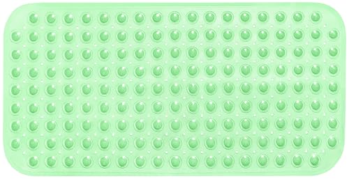 Large Non-Slip Bathtub & Shower Mat 31 inch x16 inch (Smooth/Non-Textured Tubs Only) Safe, Clean, Machine-Washable, Superior Grip&Drainage, Vinyl, Transparent Light Green, Medium - color: Transparent Light Green, size: Large (31"x16")
