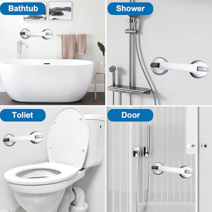 Shower Handle Grab Bars for Bathtubs and Showers, Heavy Duty Shower Handle Removable Shower Handrails for Seniors and Elderly, Bathroom Safety Grip No Drilling Waterproof Grey