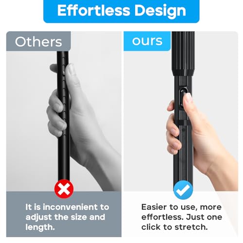 Tension Curtain Rod，40-126.5IN(3.33-10.54Ft) 2PCS One-Click Fast Extension Rod Easy to Install Black Long Outdoor Curtain Rods No Drilling Never Rust - color: Black, size: 40-126.5 inch 2pcs