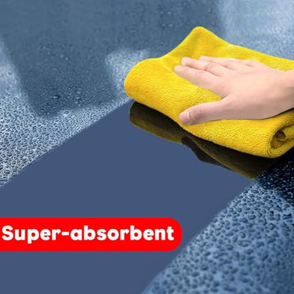 Premium Ultra Absorbent Microfiber Cleaning Cloths, 400 GSM Lint Free Towels, Reusable Cleaning Rags for Kitchen, Car Detailing, Glass, Stainless Steel & Household Cleaning,12"x12" - color: Orange
