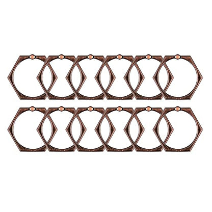 Shower Rings, Shower Curtain Rings for Bathroom, Rustproof Zinc Shower Curtain Hooks Rings, Set of 12 (Oil Rubbed Bronze) - color: Oil Rubbed Bronze