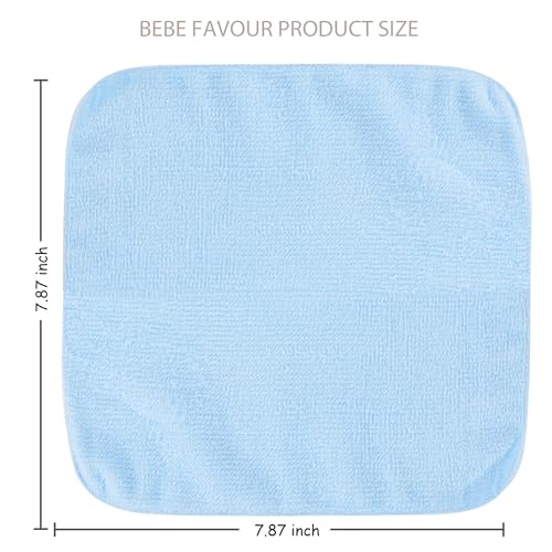 12 Pack Small Baby Washcloths 100% Cotton Thin Soft 7.8" x 7.8" Terry Cloth for Baby Face Bath Burp Travel Lightweight Multi-Purpose Newborn Must Haves - color: Blue-a