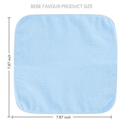 12 Pack Small Baby Washcloths 100% Cotton Thin Soft 7.8" x 7.8" Terry Cloth for Baby Face Bath Burp Travel Lightweight Multi-Purpose Newborn Must Haves - color: Blue-a