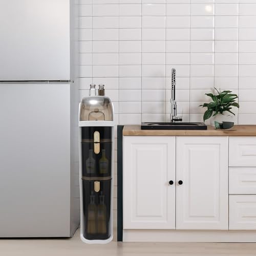 Bathroom Floor Cabinet/Narrow Bathroom Storage Cabinet | Mobile and No Installation Required, Perfect for Small Space Laundry Rooms, Toilet Areas and Living Room Gaps - size: 3-Tiers