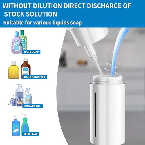 Automatic Soap Dispenser Touchless, Modern, Kitchen & Bathroom, Hands-Free, Adjustable Volume, Long Battery Life, Compatible with Thick & Thin Soap, Easy for Toddlers, Clog-Free, White - color: Pearlescent White