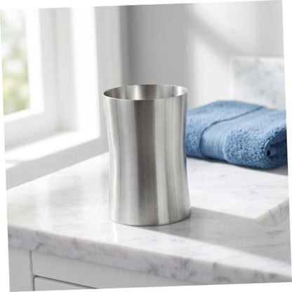 Multi Functional Stainless Steel Toothbrush Cup Mouthwash Holder Compact Travel Rinse for Bathroom Vanity Countertops Space Saving Mouthwash Cups Reusable