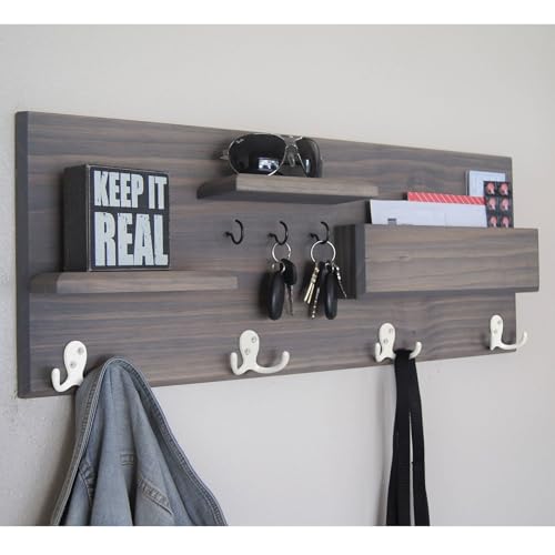 Homanu 14 Pack Coat Hooks, Heavy Duty Double Prong Coat Hooks Wall Mounted with 28 Screws, No Rust White Metal Wall Hooks for Hanging Towel, Coat, Bag, Hat, Cup, Key - color: 14 Pcs White