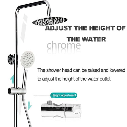 Stainless Steel 304 Silver Shower Faucet Set, Wall Mount Triple Function Shower System, Shower Set Including 8" Rainfall Shower Head with Handheld Combo, Shower Faucet Complete Set, Outdoor Shower