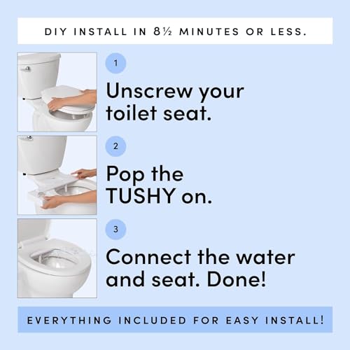 TUSHY Fresh Ultra-Slim Starter Bidet Attachment, Bamboo | Non-Electric, Cool Water Rear Wash, Adjustable Pressure, Self-Cleaning, Fits Elongated and Round Toilets, 10 Minute Install - color: Bamboo Knob, style: Single Nozzle