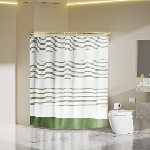 Chrsouly Curved Shower Curtain Rod, Adjustable 40-72 Inches Curved Shower Rod, Rust proof Expandable Curved Shower Rods for Bathroom, Bathtub, Need to Drill, Gold - color: Gold