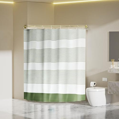 Chrsouly Curved Shower Curtain Rod, Adjustable 40-72 Inches Curved Shower Rod, Rust proof Expandable Curved Shower Rods for Bathroom, Bathtub, Need to Drill, Gold - color: Gold