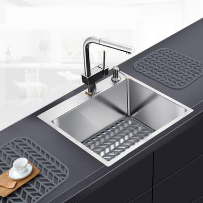 Sink Protectors for Kitchen Sink 12.25"X11.5" Silicone Sink Mat | Various sizes and styles,Protector for sinks and dish,Withstand to 500F,Food-grade silicone .Non-slip and raised feet - size: 12.25"x11.5"