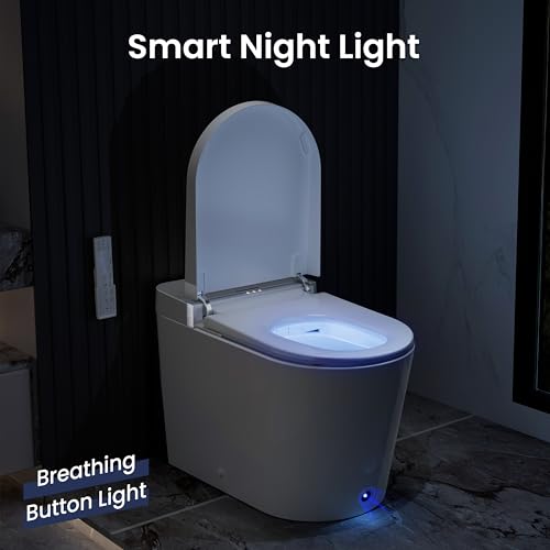Smart Toilet with Bidet Built in, Foot Sensor, 1.28GPF(CD-K020) | Bidet Toilet with Wider Heated Seat, Warm Water & Dryer, Auto Flushing, Night Light, Remote Control - color: CD-K020