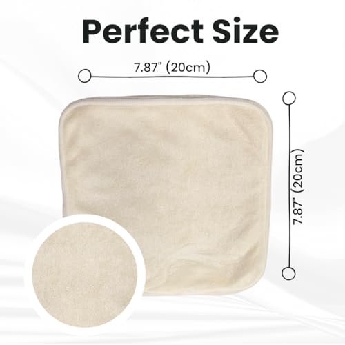 Baby Washcloths 6-Pack, Ultra Soft Viscose, 7.87 x 7.87 inches, 2-Layer Deluxe, Super Absorbent, Machine Washable, Newborn Bath Towels, Infant Shower, Gentle on Skin, Face Wash Cloths for Babies