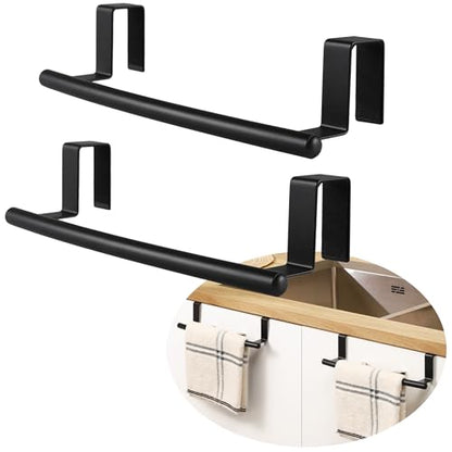 KES Over The Door Towel Rack, Over Cabinet Towel Bar Kitchen Bathroom Towel Holder Storage Dish Towel Holder, Over Cabinet Cupboard Door Towel Bar, Matte Black 2 Pack, KTH500S26-BK-P2 - color: Matte Black