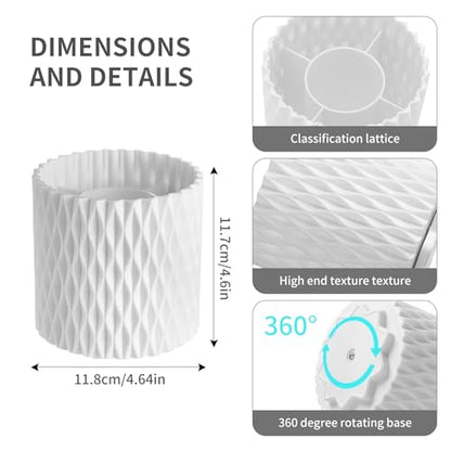 White Makeup Brush Holder, 360° Rotating Makeup Organizer | 5-slot spinning organizer for vanity, bathroom & desk — holds 30-50 makeup brushes, lipstick, hair brush & art supplies - style: White