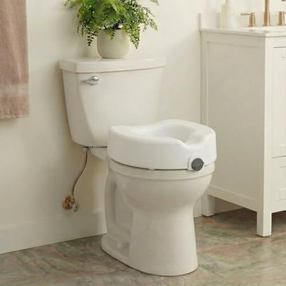 NOVA Toilet Seat Riser – Adds 5” Height, Raised Toilet Seat with ON/Off Front Lock, 300 lb Capacity, Fits Standard & Elongated Toilets, Slip-Resistant Bathroom Safety Aid for Seniors - style: WithoutArms
