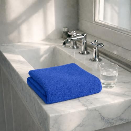 Fingertip Hand Towel | Absorbent |11x18 | Terry Velour Premium Washcloths, Bathroom use, 100% Cotton, Face, fingertip, Soft, Guest Towels (Pack of 4) (4, Royal Blue) - color: Royal Blue