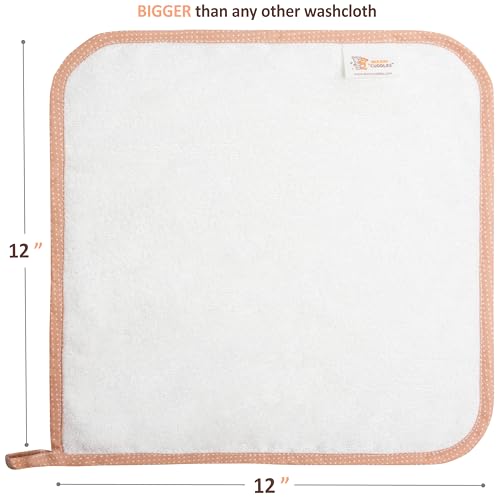 Soft Baby Washcloths Set - Absorbent Natural Baby Wash Cloth for Delicate Skin - 12"x12" Large Baby Bath Washcloths - Newborn Bath Face Towel (White) - color: White