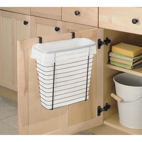 iDesign Metal Over-the-Cabinet Basket for Kitchen Storage - Matte Black - color: Matte Black