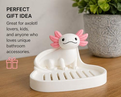 Axolotl Self Draining Soap Dish Cute Decorative Bathroom Soap Holder