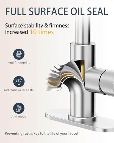 Bathroom Faucets with Pull Down Sprayer, Bar Sink Faucet Single Hole for Kitchen Campers with Pop-Up Drain Hose, Suitable for Farmhouse Vanity Lavatory - color: Brushed Nickel, style: Pull Down