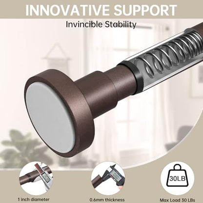 BRIOFOX Shower Curtain Rod Adjustable 18-78 Inch, Stainless Steel Spring Tension Shower Rod No Drilling Non Slip, Bronze - color: Bronze, size: 18-78 Inch