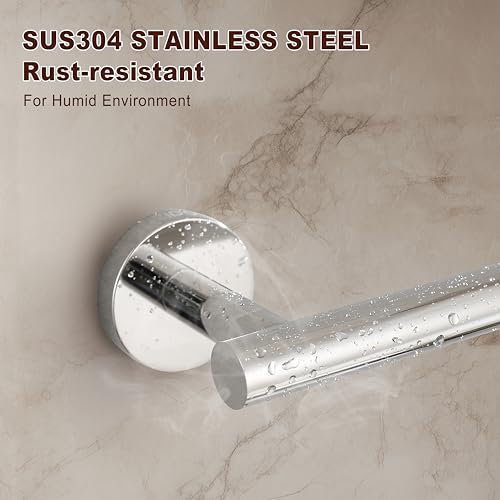SEIDO 36 Inch Polished Chrome Towel Bar (2-Pack), Anti-Drop Bathroom Towel Holder Rod 22lb Capacity, SUS 304 Stainless Steel Double Towel Rack Wall Mounted, 33" Hanging Length, Complete Hardware - color: Polished Chrome, size: 36 Inch (2 Pack)