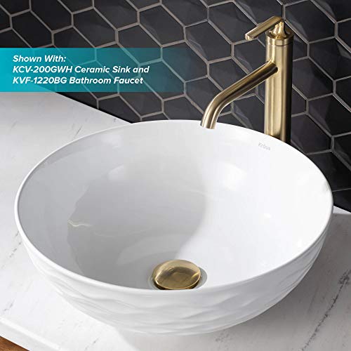 KRAUS Pop-Up Drain, Fits Sinks with 1.75 in. Drain Opening, Brushed Gold,PU-10BG - color: Brushed Gold, size: 8 5/8 Inch
